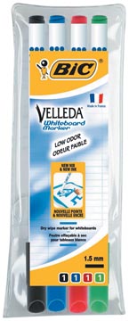 Etui 4 whitboard markers 1721 blauw/rood/groen/zwart bic
