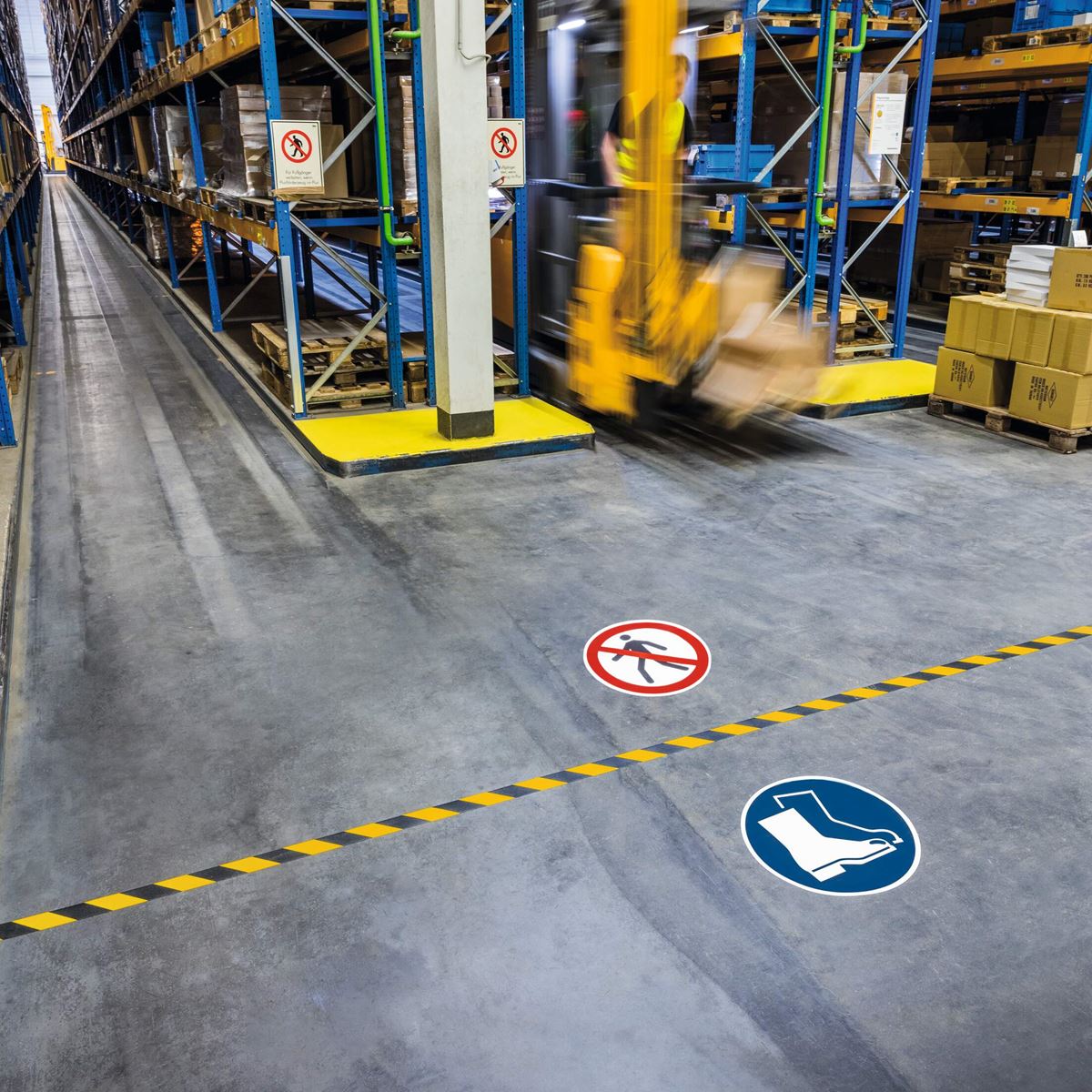 Vloersticker 'gebruik veiligheidsschoenen'  430 mm blauw durable
