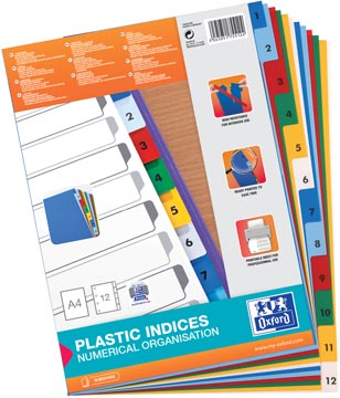 Tabblad pp 1-12 gekleurd tabs a4 oxford