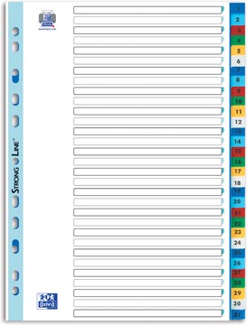 Tabbladen pp  11-gaatsperforatie set 1 - 31  gekleurde tabs a4 oxford