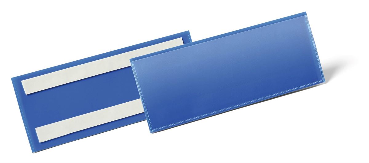 B.50 pochettes adhesives 1/2 a5 bleu durable