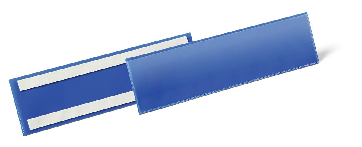 B.50 pochettes adhesives 1/3 a4 bleu durable