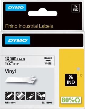 Dymo tape rhino 12mm x 5,5m  blanc