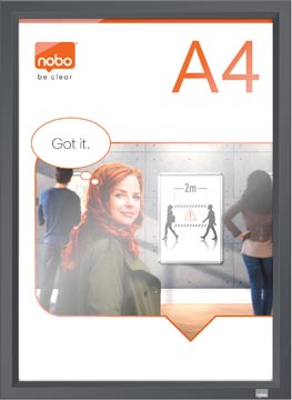 Nobo Impression Pro porte-affiche, ft A4, avec cadre gris