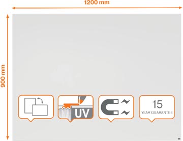 Nobo Infinity tableau blanc sans cadre, acier, magnétique, 120 x 90 cm