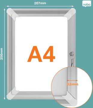 Nobo clicklijst Premium Plus, en aluminium, verrouillable, ft A4