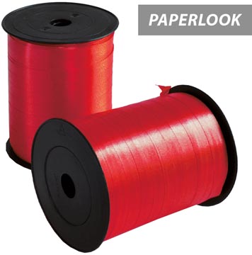 Inpaklint, 10 mm x 250 m, papierlook, rood