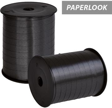 Inpaklint, 10 mm x 250 m, papierlook, zwart