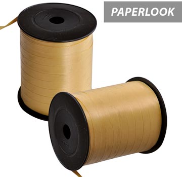 Inpaklint, 10 mm x 250 m, papierlook, goud