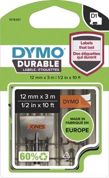 Dymo d1 tape 12mm x 3m zwart op oranje