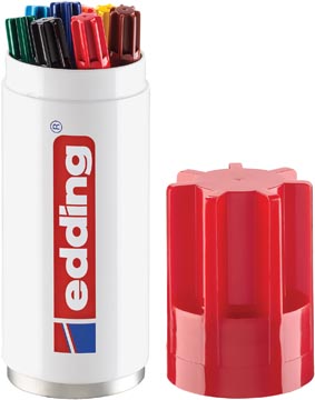 Edding permanent marker 3000, koker van 8 stuks in geassorteerde kleuren