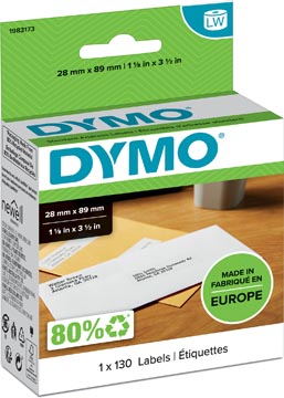 R.130 dymo etiquettes durable 28 x 89 mm