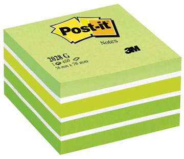 Post-it notes cube 2028 g 76 x 76 mm assorti vert