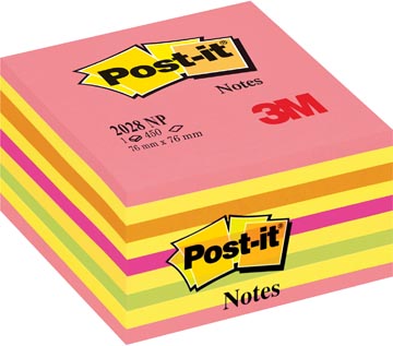 Post-it notes kubus 228 np 76 x 76 mm roze-geel