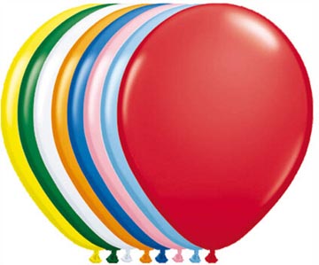 Ballonnen, 30 cm, pak van 100 stuks, geassorteerde kleuren
