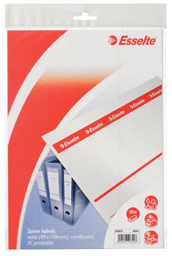 P.50 printbare niet-zelfklevende rugetiketten rug 7,5cm kort wit esselte