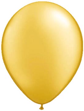 Ballonnen, 30 cm, pak van 10 stuks, metallic, goud