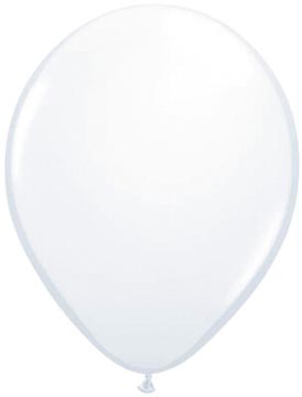 Ballonnen, 30 cm, pak van 10 stuks, metallic, wit