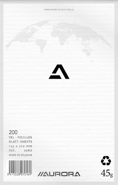 Kladblok 200 blad effen 13,5 x 21 cm aurora