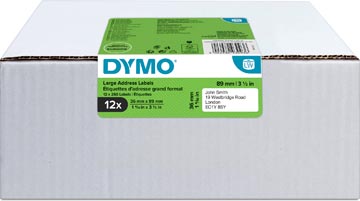 Dymo Value Pack: étiquettes LabelWriter ft 89 x 36 mm, blanc, boîte de 12 x 260 étiquettes