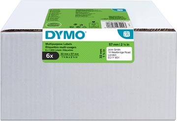B. 6 x 1000 etiquettes multifunct. 57 x 32mm blanc dymo