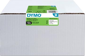 Dymo Value Pack: étiquettes LabelWriter ft 57 x 32 mm, amovible, blanc, boîte de 12 x 1000 étiquettes