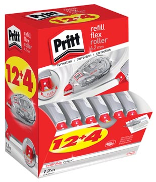 D.12 + 4 gratis correctieroller refill flex 4,2 mm x 12m pritt