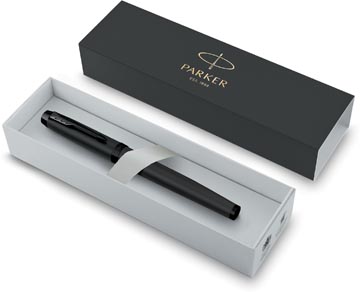 Im stylo plume moyenne noir bt encre bleu parker