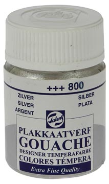 Talens plakkaatvef Extra Fijn flacon van 16 ml, zilver