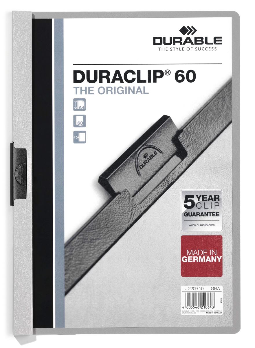 Duraclip original 60 transparant a4 grijs durable