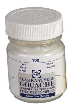 Flacon 50 ml plakkaatverf wit talens