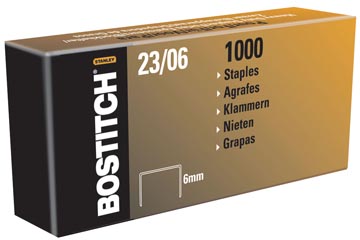 D.1000 nietjes 23/6-1m 6 mm verzinkt bostitch