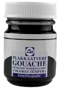 Talens plakkaatvef Extra Fijn flacon van 50 ml, neutraalzwart