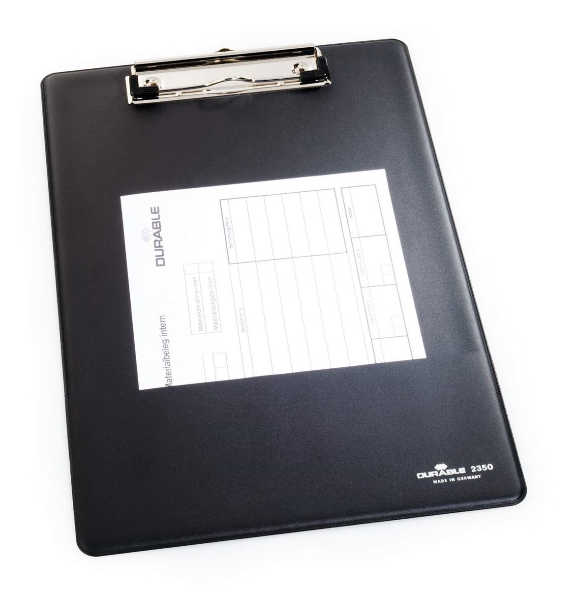 Klemplaat enkel a4 zwart durable