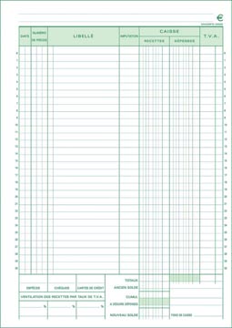 Exacompta kasboek, ft A4, Franstalig, dupli (50 x 2 vel)