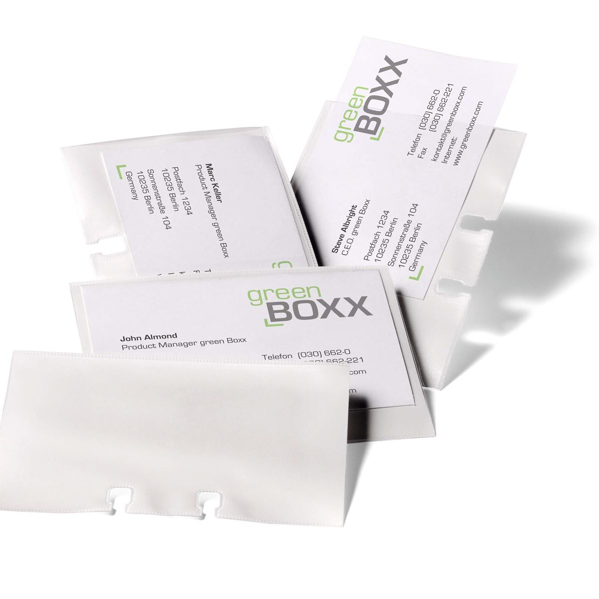 Set 40 visitekaarthoesjes voor visifix flip transparant durable