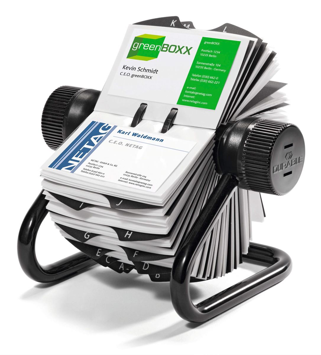 Rotatiekaartensysteem visifix incl 200 hozen en register a-z zwart durable