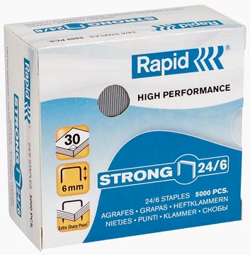 D.5000 nietjes gegalvaniseerd 24/6 rapid