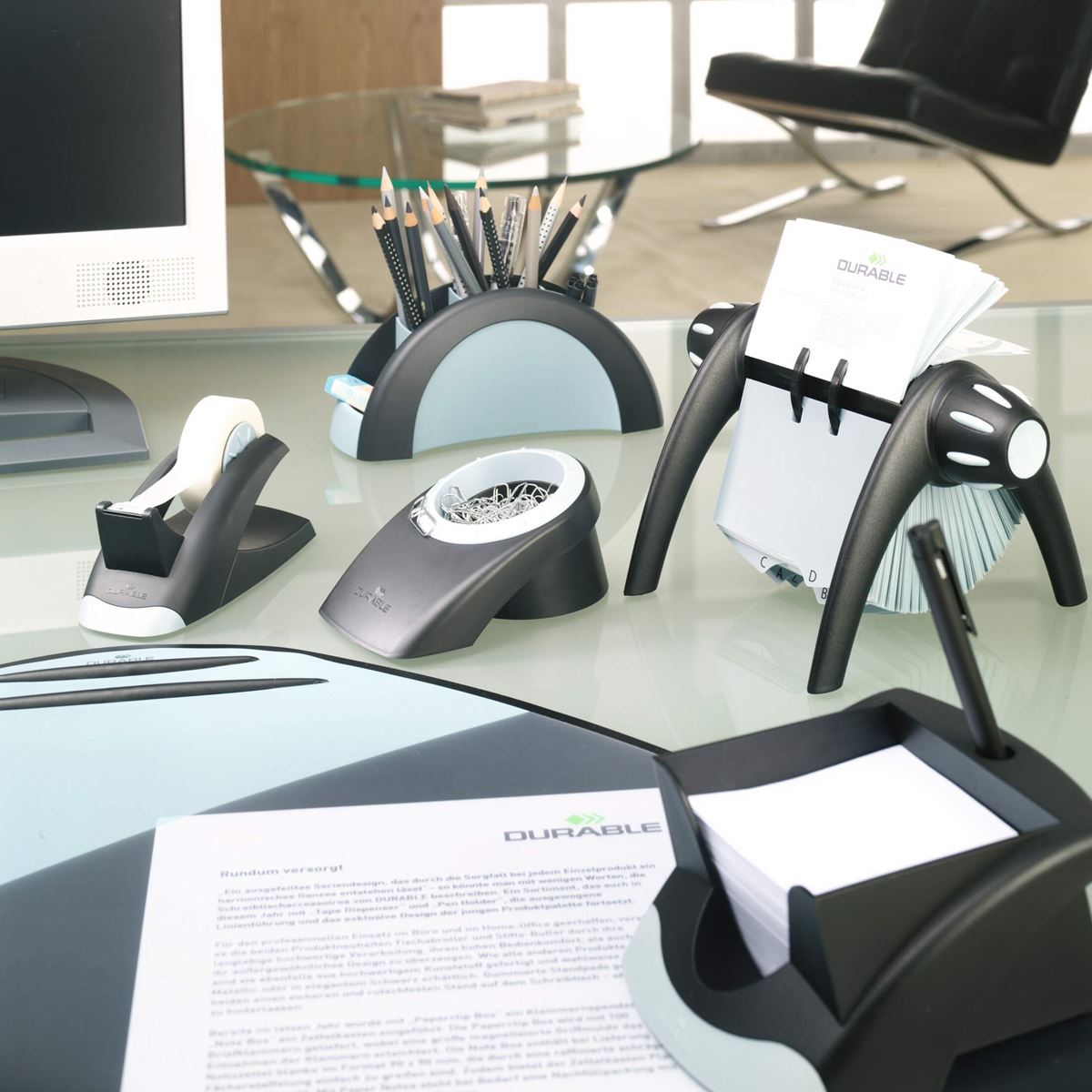 Telindex desk incl 500 bedrukbare kaartjes 131 x 67 x 245 mm zwart durable 