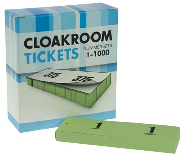 D.10 nummerbloks cloakroom 1 - 1000 groen