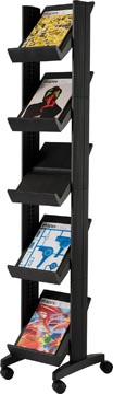 Mobiele folderhouder 5 legborden a4 zwart paperflow 