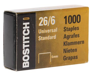 D.1000 nietjes gegalvaniseerd 26/6 bostitch