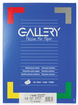 D.100 vel laseretiket 66 x 72 mm 12 etiket/vel gallery