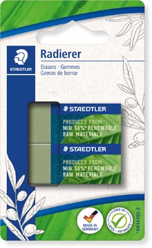 B.2 gomme eco 43 x 19 x 13 mm vert olive staedtler