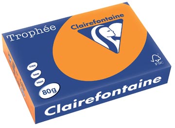 500 bl a4 80gr fluo oranje clairefontaine - 2978