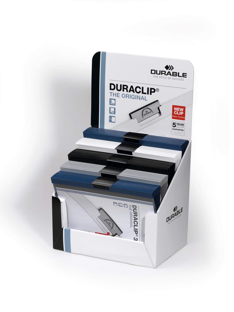 Display 50 duraclip original 30 transparant a4 assorti durable
