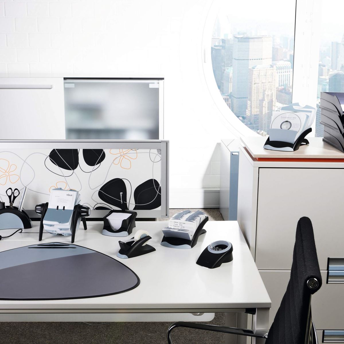 Visitekaarthouder vegas desk incl 100 hoezen en register a-z zwart durable