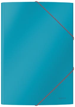 Elastomap cosy met 3 kleppen karton gelamineerd a4 blauw leitz