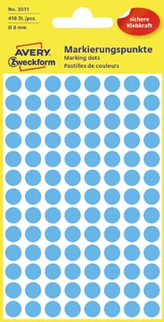 Etiq ronde d8mm bleu 416 p