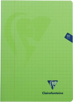 Clairefontaine cahier mimesys pour ft A4, 80 pages, couverture en PP, quadrillé 10 mm, couleurs assorties